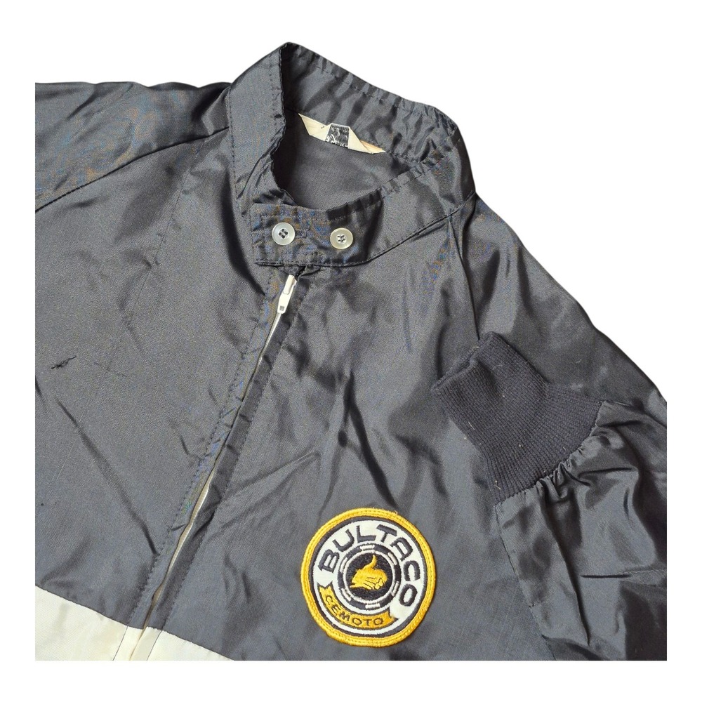VTG Swingster Men's M Bultaco Motorcycle Jacket Racing Windbreaker Black Yellow